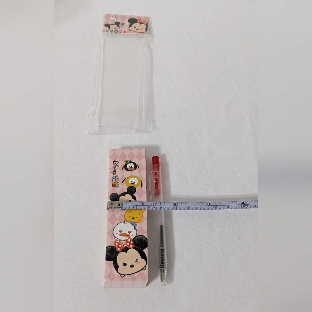 Disney Tsum Tsum Mini Pink Memo Pad With Mini Pen , NEW